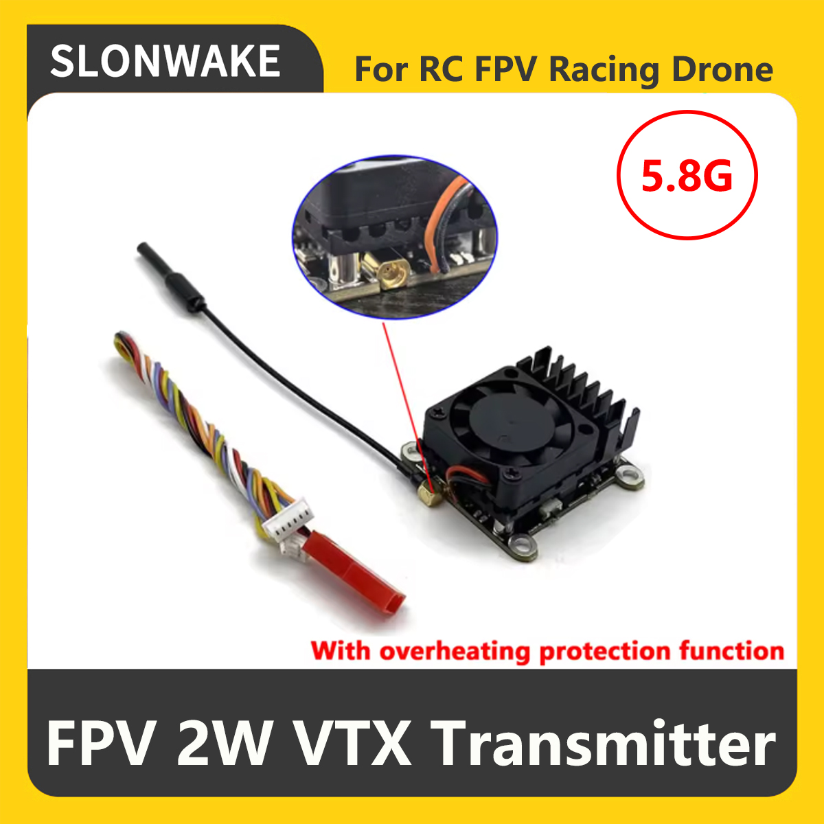 SLONWAKE 5.8G 2000mW FPV VTX T - огляд і ціна Fpv Drone Frame