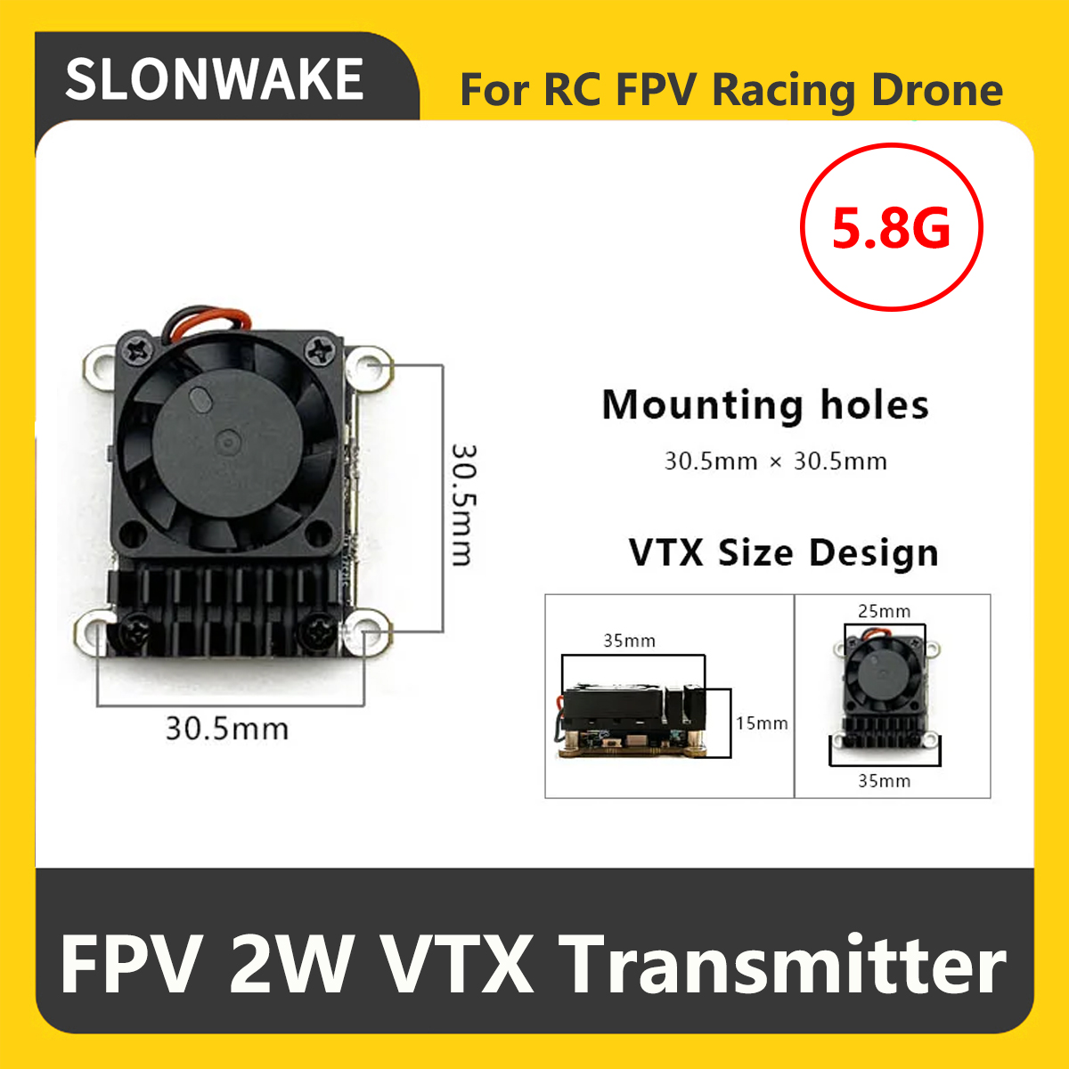 SLONWAKE 5.8G 2000mW FPV VTX T - огляд і ціна Fpv Drone Frame